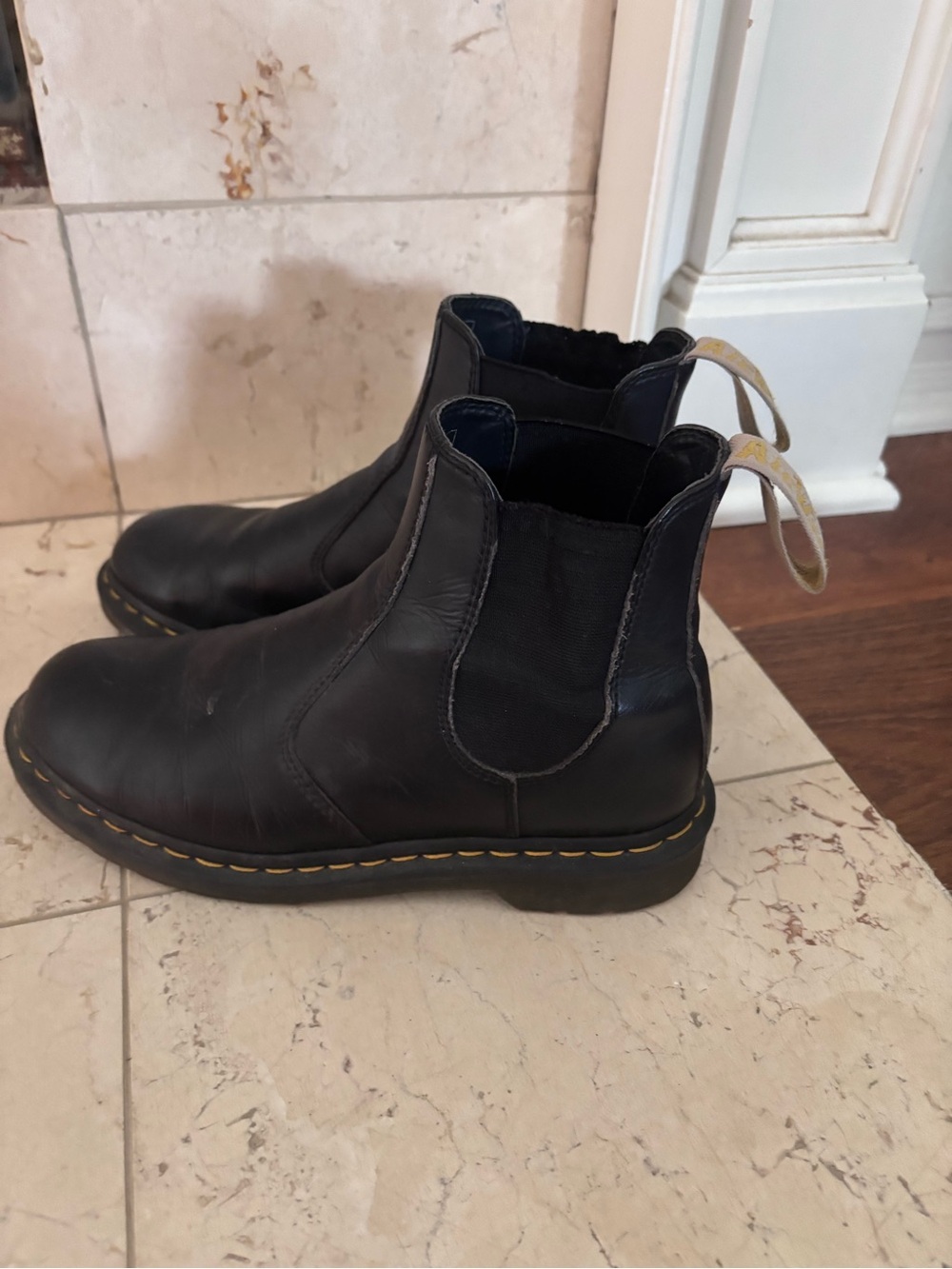 Doc Martin Chelsea Boots with Yellow Stitching l